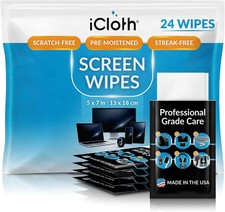 Screen Cleaner Wipes Individually Wrapped Travel Size Streak-Free (24 Large Wip picture