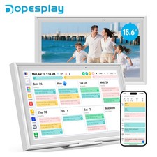 15.6'' Digital Calendar Touchscreen Photo Frame 64GB Wi-Fi Wall/Desk Mount-White picture