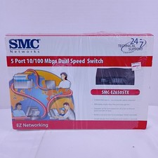 SMC Networks 5 Port 10/100 Mbps Dual Speed Switch EZ6505TX New in Box picture