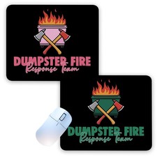 2 PCS 8.3x10.2 Inch Funny Dumpster Fire NonSlip Mouse Pad Office Decor Gift picture