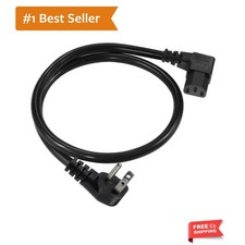 90 Degree Power Cord - 2FT Right Angle IEC, Universal PC Power Supply, 16AWG,... picture