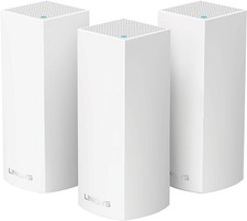 White - Linksys Velop Mesh Home WiFi System AC2200 2.2Gbps WHW0301 3 PACK picture