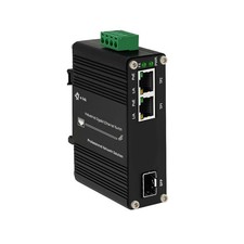 Mini Industrial 2 Ports Gigabit PoE Media Converter 12~48V DC Input Hardened ... picture