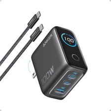 Anker 100W Max USB C Charger, 3-Port GaN Phone 2.72 x 2.17 x 1.34