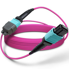 50Ft OFNP MTP/MPO Fiber Cable 12 Strand Female, MTP to MTP OM4 Multimode Fiber O picture