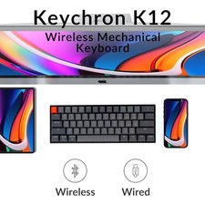 BLACK/GRAY - KEYCHRON K12 RGB WIRELESS MECHANICAL KEYBOARD picture
