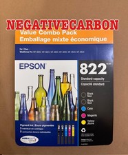 5 EPSON 822 INK CARTRIDGES 2 Black 3 color C/M/Y NEW SEALED 2026+ picture