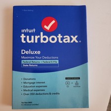 TurboTax Deluxe State And Federal 2021 Tax Software - Physical Disc (NEW) picture