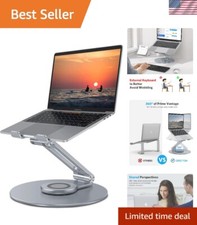 Premium Aluminum Portable Laptop Stand - Adjustable Height with Heat Vent Design picture