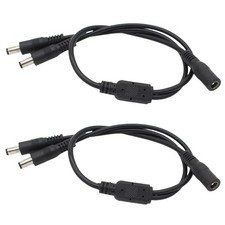 DC Power 1 Female to 2 Male Splitter Cable, 2 Pack Pure Copper 5.5mm x 2.1mm DC picture
