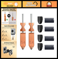 Upgraded Hotend Nozzle Kit 2PCS 0.4mm All-Metal Hardened Steel Quick-Detach High picture