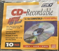 PNY  10 PACK  700 MB 80 Min 1X-12X Speed CD-R COMPATIBLE picture