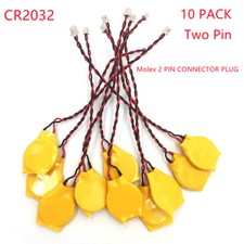 10Pcs Two Pin RTC BIOS CMOS Battery For Dell Lenovo HP Laptop Notebook PC CR2032 picture