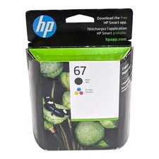 HP 67 Black Tri-Color Ink Cartridges 2 Pack Combo Exp 05/2027 USA Duty Paid picture