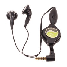 RETRACTABLE EARPHONES HEADPHONES HANDS-FREE HEADSET 3.5MM PLUG W MIC for TABLETS picture