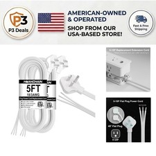 Customizable 5ft Flat Plug Extension Cord 2 Pack - Safe & Space-Saving Design picture