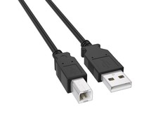 15ft USB 2.0 A to B Printer Cable Double Shielded 480Mbps Certified Black picture
