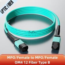 1~50M MPO to MPO OM4 12 Core Fiber Optic Patch Cord Cable Type B Female/Fema lot picture