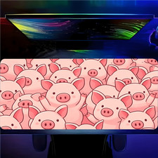1pc Non-Woven Fabric Keyboard and Mouse Pad with Cute Pink Pig Herd Design, Fu picture