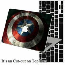 Captain America Shield Rubberized Cut Hard Case KB Cover For New Macbook Pro Air picture
