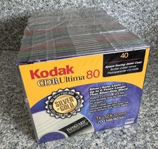 Lot 40 Kodak CD-R Ultima 80 Gold Slim Jewel Case 700MB 80 Min Recordable Pack picture