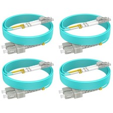 Rambo Cables OM4 SC LC Fiber Patch Cables Multimode MMF, 30ft/10m, 4Pack picture