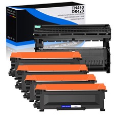 1PK DR420 Drum & 4PK TN450 Toner Set for Brother MFC-7460DN MFC-7860DW HL-2240D picture