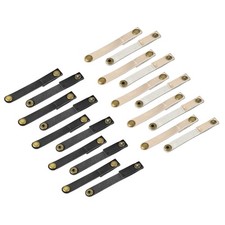 MECCANIXITY Pack of 20 Leather Cable Straps Ties, Cord Black,golden picture