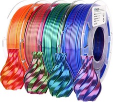 AMOLEN Silk PLA 3D Printer Filament Bundle Dual Color 1.75mm 4x200g Spools picture