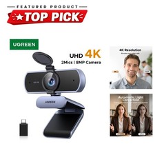 UGREEN 4K Webcam 8MP USB Web Camera with Dual Mics Auto Focus for PC picture