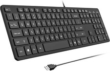 2x B.FRIENDIT USB Wired Keyboard for windows,Comfortable Quiet Chocolate Keys picture