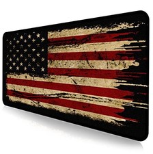 Retro American Flag XL Gaming Mouse Pad Stitched Edge picture