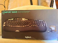 Logitech MK550 Comfort Wave Wireless Ergonomic Keyboard Mouse Black QWERTY picture