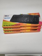 IMICRO MODERN SERIES(LOT OF 3)  107 KEY USB BLACK WIRED KEYBOARD KB-US9851 NIB picture