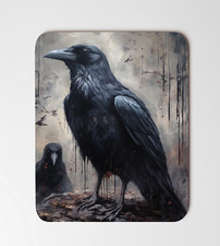Black Crows Raven Gothic Art Desk Mouse Pad 8