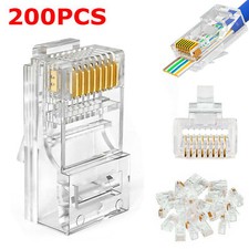 CAT6 EZ RJ45 Pass Through Modular Plug Network Cable Connector 8P8C 50-1000 Lot picture