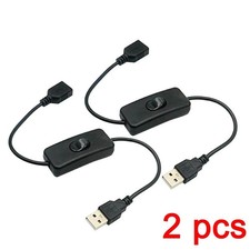 2PCS USB Cable with On Off Switch 30cm for Power and Data Transmission picture