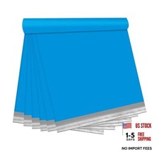 Poly Mailers Shipping Bags with Strong Adhesive, Waterproof 14.5x19 100pcs Blue picture