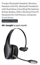 Bluetooth Wireless Headset A19 Boom Mic Dual Device ENC Noise Cancel Mute Black picture