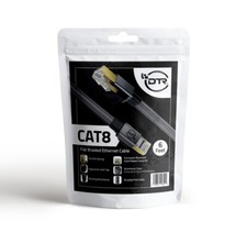 CAT8 Flat Braided Ethernet Cable Flexible 6 ft feet RJ45 CAT 8 Internet Cable picture