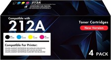 212A Toner Cartridges 4 Pack (with Chip) Compatible for HP 212A 212X W2120A... picture