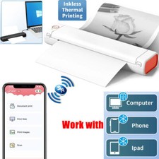 A4 Portable Mini Wireless Bluetooth Inkless Thermal Printer Tattoo Paper lot picture
