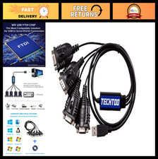 4-Port USB to RS232 Serial Adapter Converter, 9-Pin Male to Male, Hexnuts Includ picture