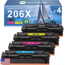 MYTONER 206X Toner Cartridges 4 Pack High Yield M283fdw M283cdw M255dw 206X picture