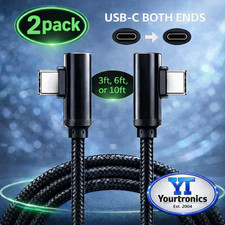2 PACK 90 Degree Angle USB-C to USB-C Charger Cable Fast Charging Type Sync Cord picture