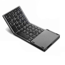 For Laptop Tablet Phone Mini Folding Wireless Bluetooth Keyboard With Touchpad e picture