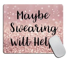 Funny Custom Mouse Pad Swearing Help Inspirational Quote 9.5x7.9x0.12 Inch PC picture
