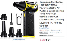 Compressed Air Duster, 110000RPM Ultra-Powerful Electric Air Duster, 3-Speed  picture