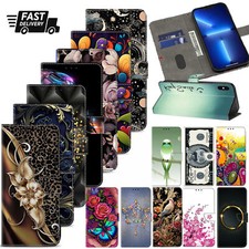 Robot Flower Bird Wallet Cover Case For OPPO Find X5 Realme 9 Nokia G22 G10 G60 picture