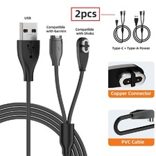 USBA/USBC to 2Pin Shokz Headphones and 4Pin Garmin Watch Magnetic Charging Cable picture